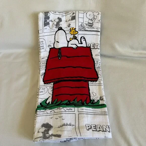 Peanuts Snoopy & Woodstock Kitchen Towels Set Of 2 NWT 16" x 26" Cotton Comic Pr - Picture 3 of 4